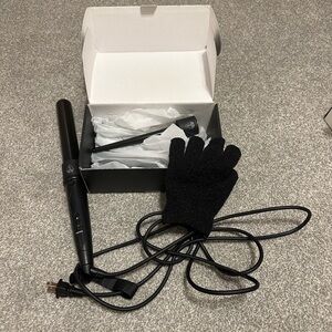 Black 6 in 1 Curling Wand with Glove